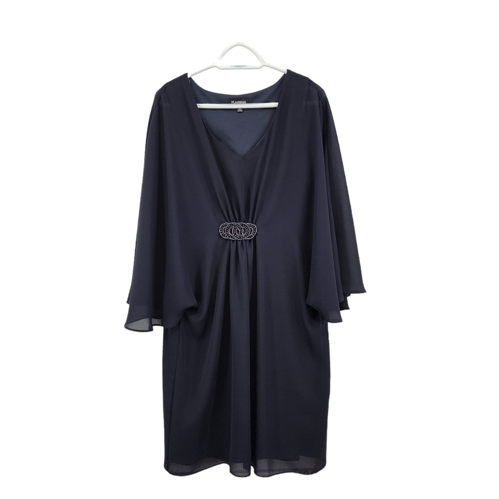 Karina Women's Chiffon Party Cocktail Popover Midi Dress - 12